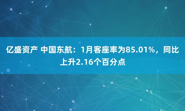 亿盛资产 中国东航：1月客座率为85.01%，同比上升2.16个百分点